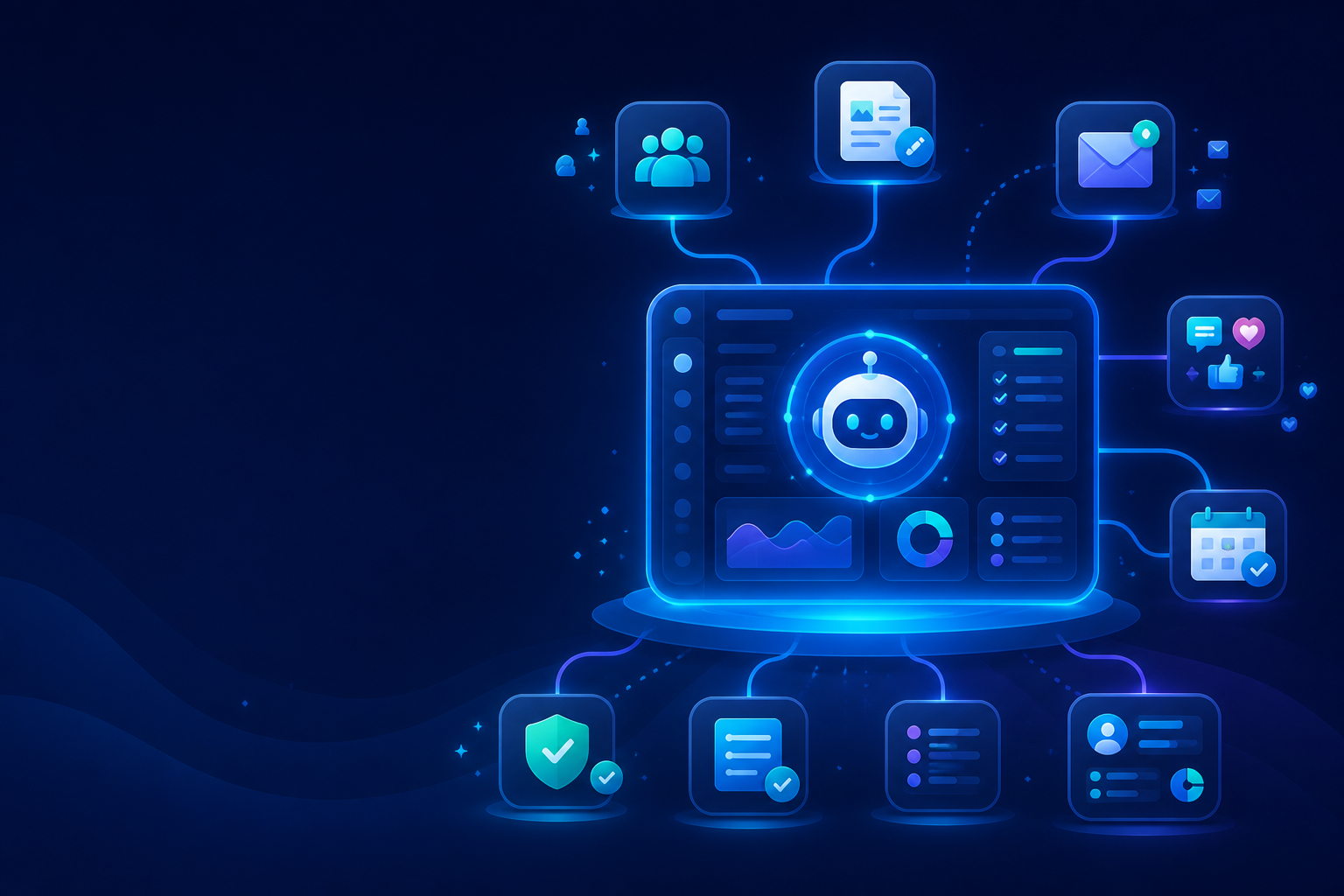Cartoon illustration of the AI Employee workflow engine